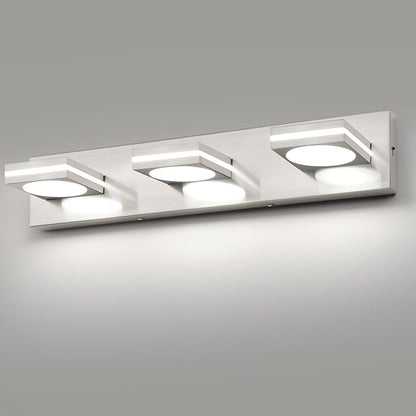 OKELI LED Modern Bathroom Vanity Light Fixtures (3-Light, 22-Inch), Brushed Nickel Acrylic Bathroom Wall Lighting Fixtures Over Mirror, 3CCT, ETL Listed, Dimmable