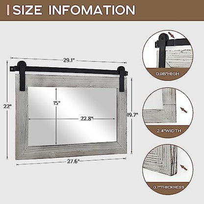 COGOOD Farmhouse Bathroom Mirrors for Over Sink - 22 x 30 Grey