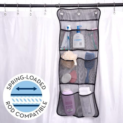 S&T INC. Shower Organizer and Caddy, 2 Pack, 14" x 30", Black