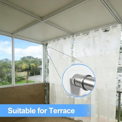 Shower Curtain Rod Holder with Strong Adhesive,4 Pcs,No Drilling
