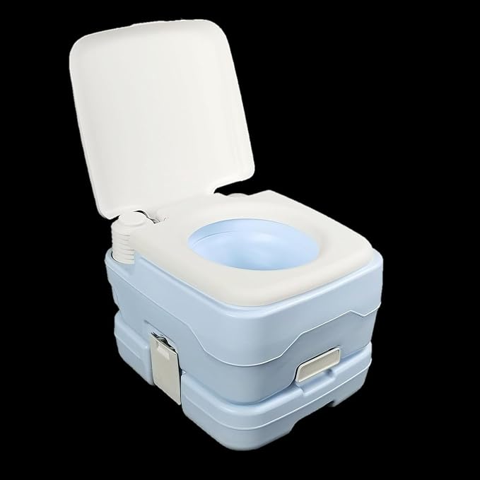 Transportable Sanitation Structure 10L Capacity Manual Flush Fan T Shape Sprinkle Inflexible POLYETHYLENE Substance for Outdoor Entertainment Transportable Toilet