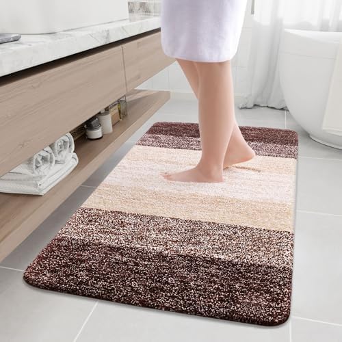 Arotive Microfiber Bathroom Rugs, Shaggy Soft Absorbent Bath Rug, 50x30