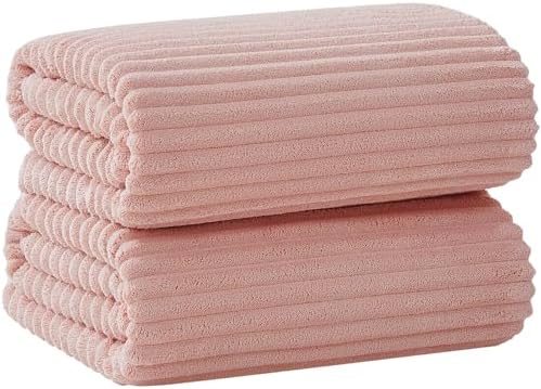 2 Piece Bath Sheets, 40"x80" Microfiber Bath Towels, Pink