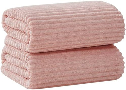 2 Piece Bath Sheets, 40"x80" Microfiber Bath Towels, Pink