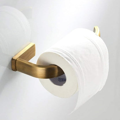 WINCASE Brass Bathroom Accessories, Bath Towel Holder Antique, Towel Bar Set Toilet Paper Holder Robe Hook Brushed Brass Wall Mounted