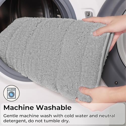 GRANNY SAYS Gray Bathroom Runner Rug 24" x 43", Soft Microfiber Bath Mat