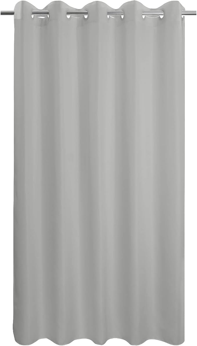 River Dream Extra Long Shower Curtain No Hooks or Liner Needed, Grey | Soft Microfiber, 84" Long Fabric Shower Curtain Set Waterproof, Bottom Magnets, Machine Washable, 71W x 86H(84H)
