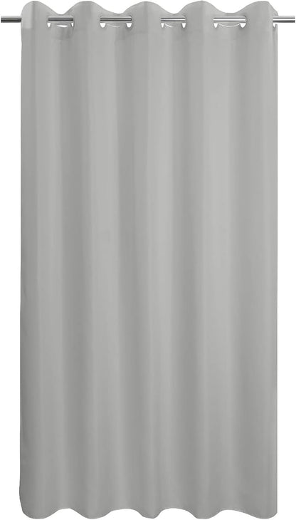 River Dream Extra Long Shower Curtain No Hooks or Liner Needed, Grey | Soft Microfiber, 84" Long Fabric Shower Curtain Set Waterproof, Bottom Magnets, Machine Washable, 71W x 86H(84H)