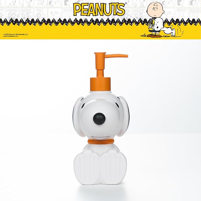 Peanuts Snoopy Soap/Lotion/Hand Sanitizer Resin Pump Dispenser, 12.70 Ounces, (Officially Licensed Product) by Franco