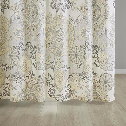 Madison Park Isla Shower Curtain for Bathroom, Cotton, 72 x 72, Yellow