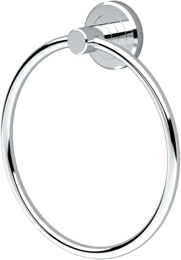 Gatco 4242 Latitude II Towel Ring | Modern Hand Towel Holder for Bathroom | Stylish Decorative Hardware, Heavy Duty Metal, EZ Ancor Mounting | Chrome