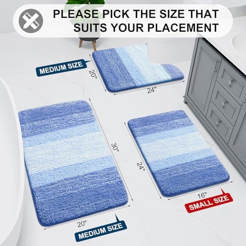 Arotive Microfiber Bathroom Rugs, Shaggy Soft Absorbent Bath Rug, 44x24