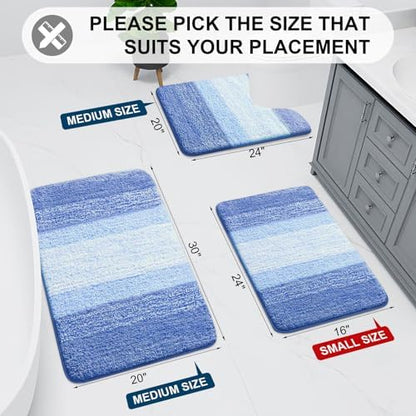 Arotive Microfiber Bathroom Rugs, Shaggy Soft Absorbent Bath Rug, 24x16