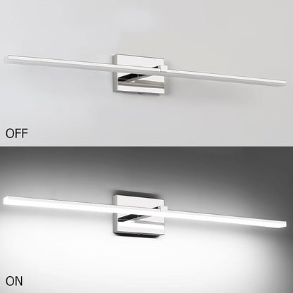 40in Chrome Bathroom Vanity Light Modern LED Bathroom Light Fixtures 5CCT Dimmable 28W Vanity Light Bar for Bath