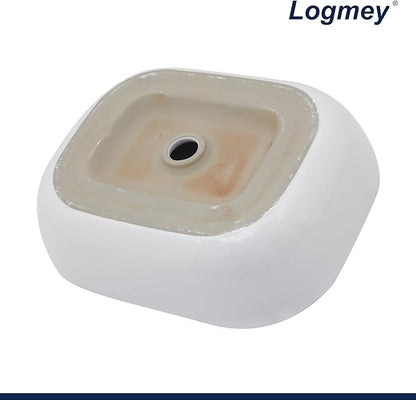 Logmey 18 Inch Bathroom Sink 18x14 Countertop Vessel Sink Rectangular Large Porcelain Ceramic White Bathroom Sink Modern Above Counter Vanity Sink Bowl