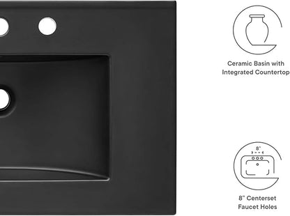 Modway EEI-5070-BLK Cayman 30" Bathroom Sink, Black
