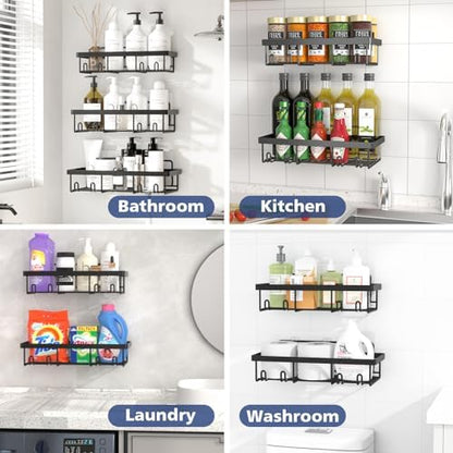 Liuoud 10 Pack Shower Caddy for Inside shower, Black Bathroom Storage Decor
