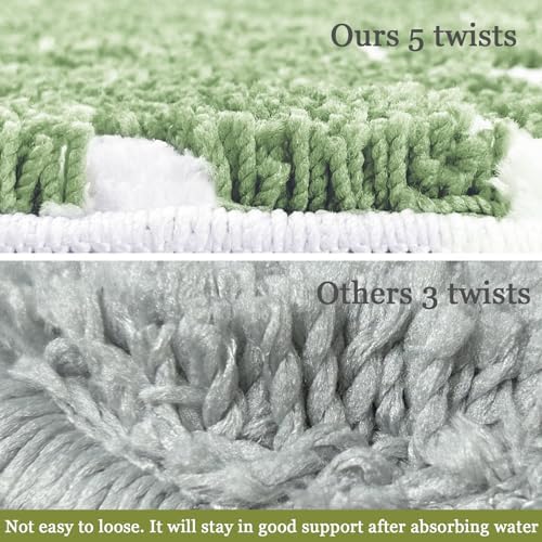 Sage Green Toilet Rug U Shaped Washable Mat for Bathroom Floor 24x20 Non Slip Washable Bathroom Rugs Around Toilet Rug Bath Mat