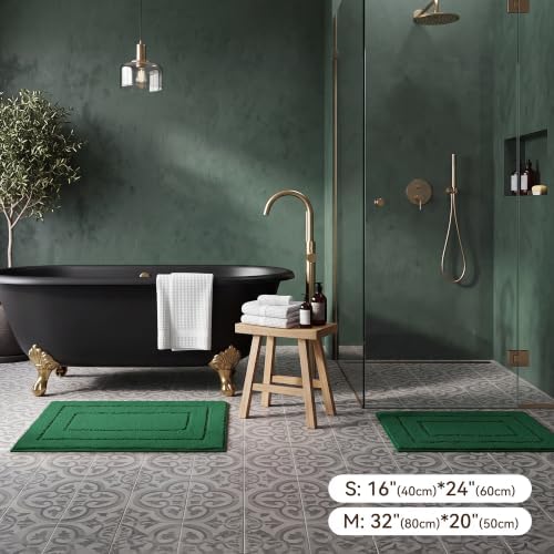 GRANNY SAYS Green Bathroom Rug 20" x 32", Non-Slip Microfiber Bath Mat