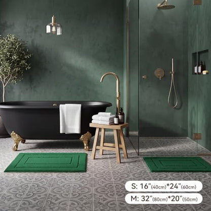 GRANNY SAYS Green Bathroom Rug 20" x 32", Non-Slip Microfiber Bath Mat