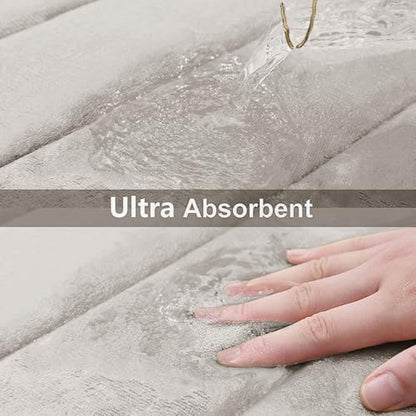 Buganda Memory Foam Bath Mat 59 x 34, Ultra Soft Absorbent Bathroom Rugs
