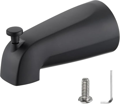 Slip-on Tub Spout with Diverter, Compatible with 1/2 Inch Copper Tube Fit, Bathroom Bathtub Spout 1-Pack (Matte Black)