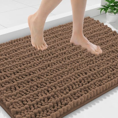 Smiry Bathroom Rugs 36X24, Extra Soft Rubber Backing Chenille Bath Mats