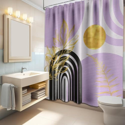 Light Purple Extra Long Shower Curtain, Tall 72X78 in, Mid Century