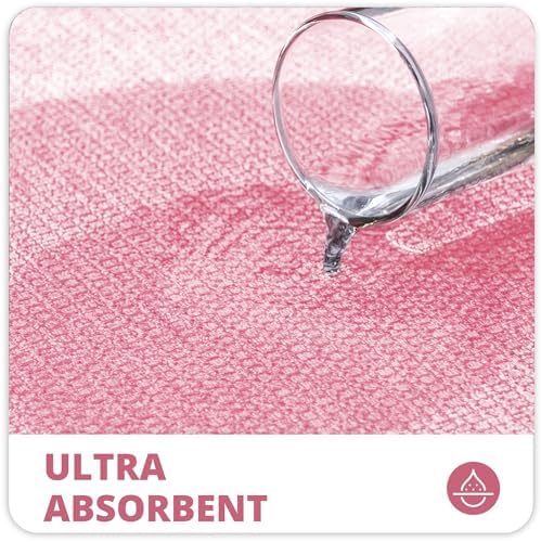 Bosap Toilet Rugs U Shaped Bathroom Rug,Machine Washable Non Slip Quick Dry Super Absorbent Ultra Thin Toilet Mats for Bathroom Toilet.Pink,1'8"x2'(20x24inch)