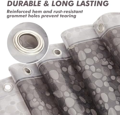 Bostofy Waterproof Shower Curtain Liner EVA 8G - Rust-Proof Hooks, Heavy-Duty Magnets - Enhance Your Bathroom with Durability and Elegance, 72L x 78H Inches