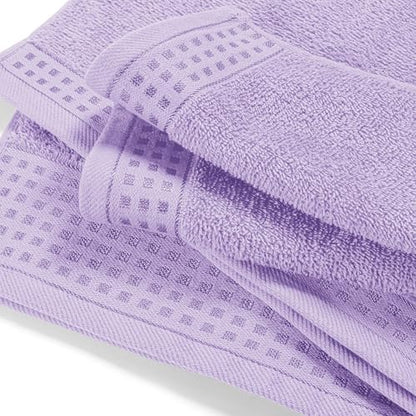 GLAMBURG 100% Cotton Oversized 2 Pack Bath Sheets 35x70, Ultra Soft Highly Absorbant Compact Quickdry & Lightweight Large Bath Sheet Set, Ideal for Gym Travel Camp Pool - Purple