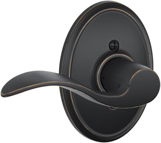SCHLAGE Accent Lever with Wakefield Trim Non-Turning Lock in Aged Bronze - Left Handed - F170 ACC 716 WKFLH
