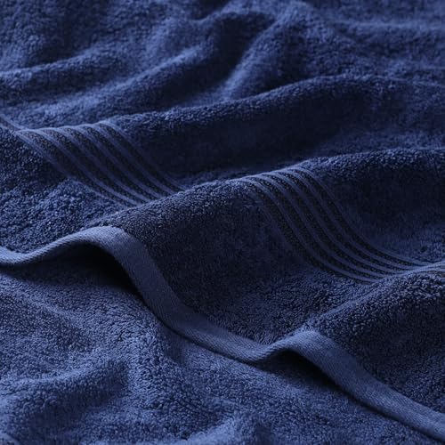 Superior Egyptian Cotton Bath Sheet Set, Oversized Towels for Home Bathroom, Master, Guest Bath, Decor Essentials, Quick Dry, Absorbent, Large Body Towel, Spa, Hotel, Resort, Set of 2, Navy Blue
