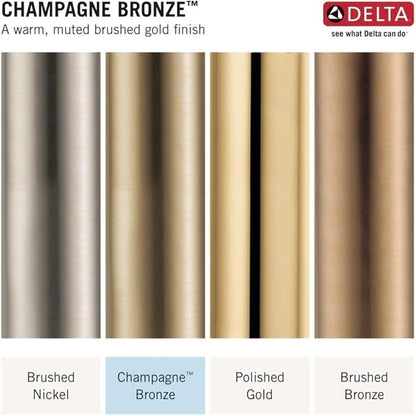 Delta Dryden Brushed Gold Bathroom Faucet 3 Hole, 8 Inch Widespread Bathroom Sink Faucet for Vanity, Metal Push-Pop Drain Assembly, Champagne Bronze 3551-CZMPU-DST