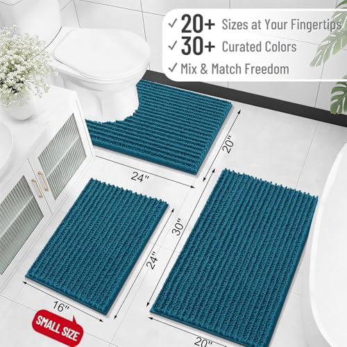 OLANLY Bathroom Runner Rugs 47x17, Thick Soft Absorbent Chenille Bath Rugs