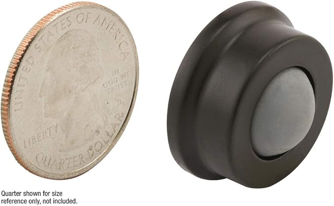 Prime-Line J 4648 1 in., Cast Brass, Bronze, Wall Stop with Convex Bumper (Single Pack) (Pack of 2)