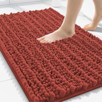 Smiry Bathroom Rugs 30X20, Extra Soft Rubber Backing Chenille Bath Mats