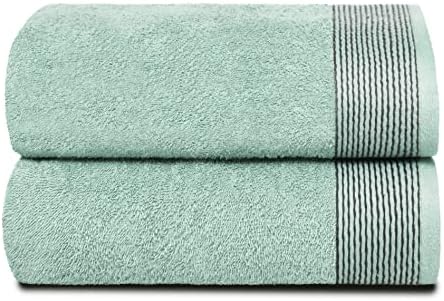 Belizzi Home Ultra Soft 2 Pack Oversized Bath Towel Set 28x55 inches, 100% Cotton Large Bath Towels, Ultra Absorbant Compact Quickdry & Lightweight Towel, Ideal for Gym Travel Camp Pool - Sea Green