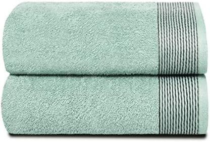 Belizzi Home Ultra Soft 2 Pack Oversized Bath Towel Set 28x55 inches, 100% Cotton Large Bath Towels, Ultra Absorbant Compact Quickdry & Lightweight Towel, Ideal for Gym Travel Camp Pool - Sea Green