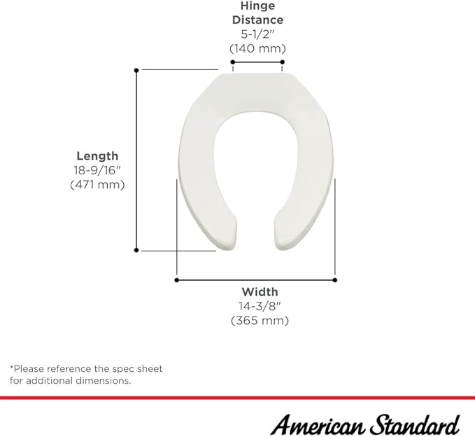 American Standard 5901100SS.020 Heavy-Duty Commercial Elongated Toilet Seat, White