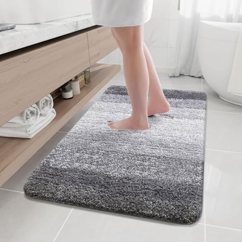 Arotive Microfiber Bathroom Rugs, Shaggy Soft Absorbent Bath Rug, 40x32