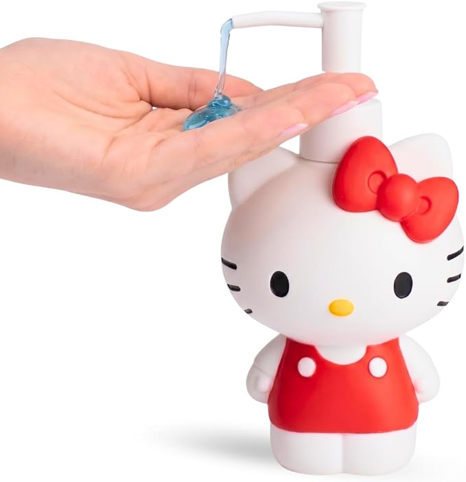 Hello Kitty Soap/Lotion/Hand Sanitizer Resin Pump Dispenser, 10.36 Ounces, Bathroom Decor, (Officially Licensed Product) by Franco