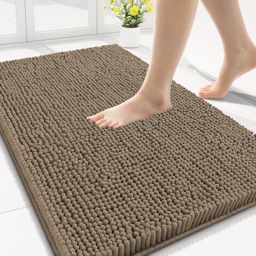 Smiry Bathroom Rugs 30X18, Luxury Chenille Extra Soft Absorbent Bath Mat