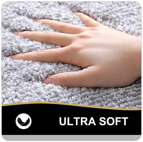 OLANLY Bathroom Runner Rugs 47x24, Long Bath Mats for Bathroom Floor, Grey