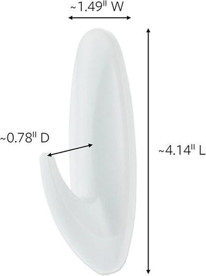 Command Large Designer Bath Hook, 1-Hook with Water-Resistant Strips, Great for Bathroom Organization