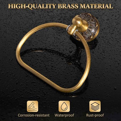 2 Pcs Antique Toilet Paper Holder Hand Towel Ring, Style 2