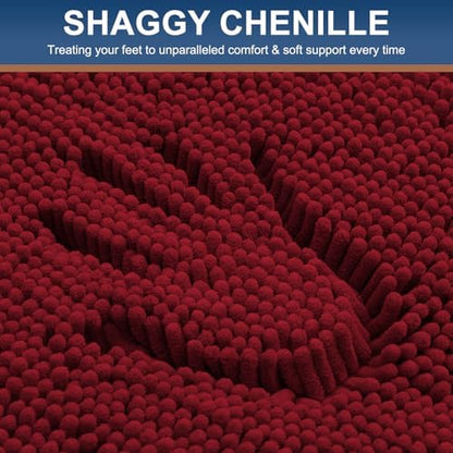 Smiry Bathroom Rugs 47X17, Luxury Chenille Extra Soft Absorbent Bath Mat