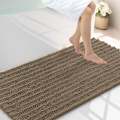 Smiry Bathroom Rugs 44X24, Extra Soft Rubber Backing Chenille Bath Mats