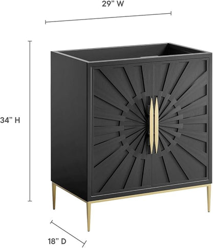 Modway Awaken Bathroom Vanity Cabinet, 30", Black