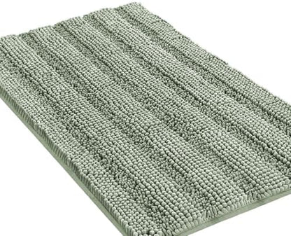 Turquoize Bathroom Rug 24"x36", Soft Absorbent Chenille Bath Rug, Sage